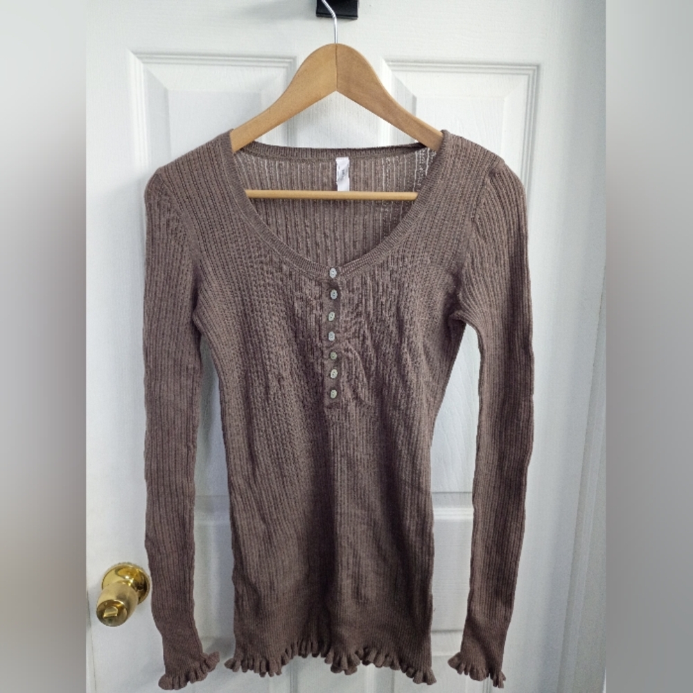 Y2k Women's Brown Knit Longsleeve